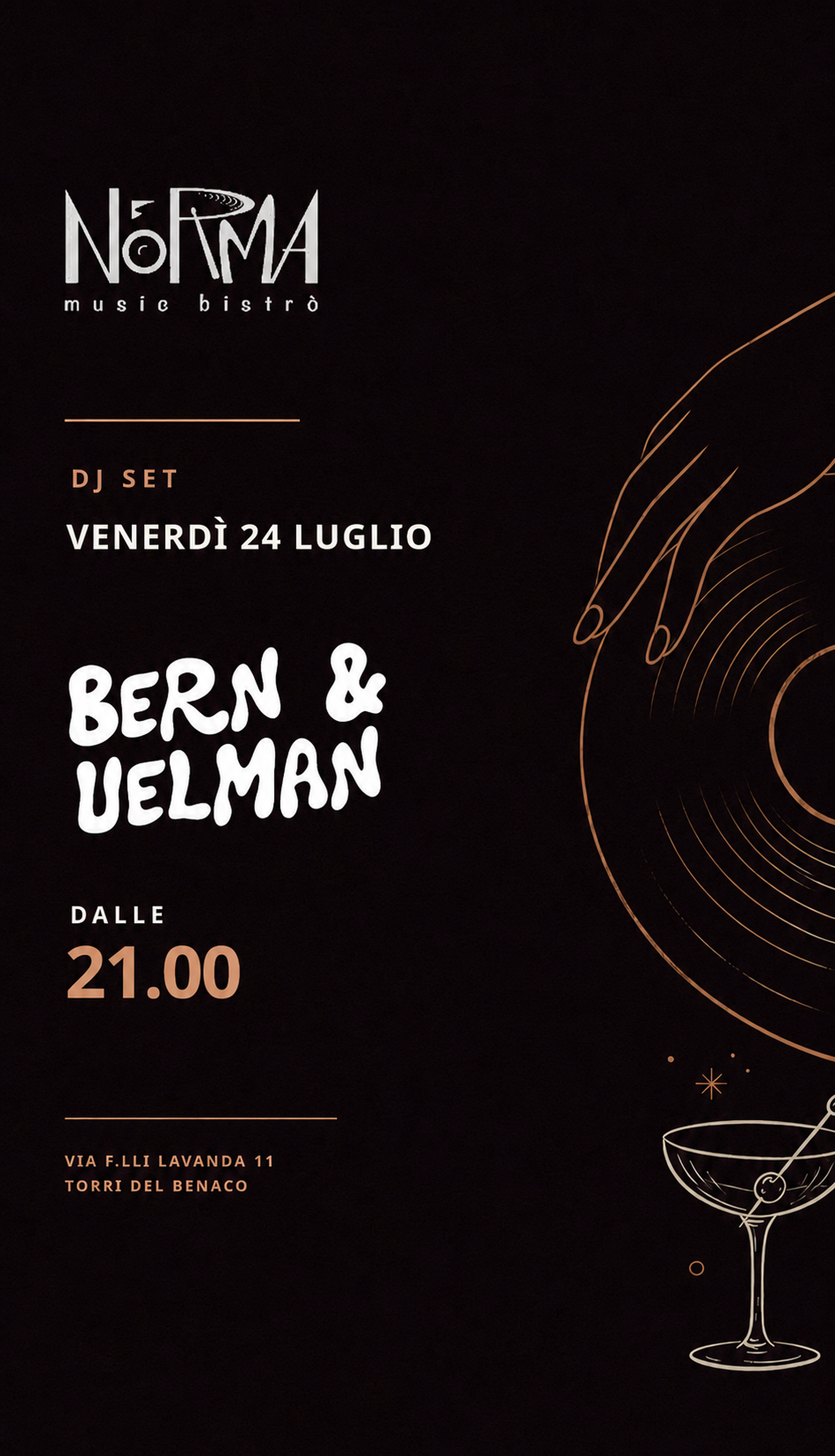 Locandina DJ set Bern e Uelman, venerdì 24 luglio alle 21:00
